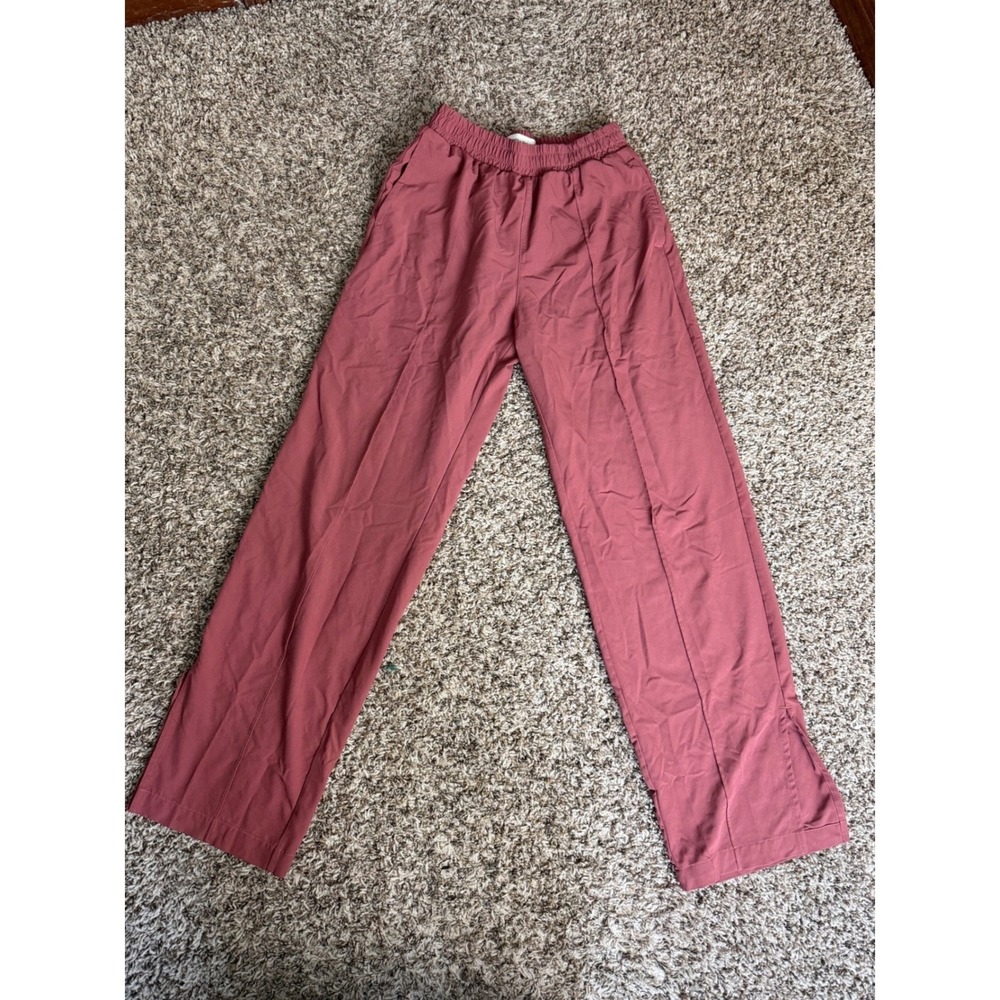 Abercrombie & Fitch Mauve Rose‎ Elastic Waist Pintuck Straight Leg Pants Small